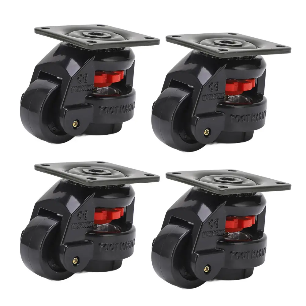 4pcs Level Adjustment Caster GD‑60F Heavy Duty Industrial Roller Wheel Leveling Caster Wheels