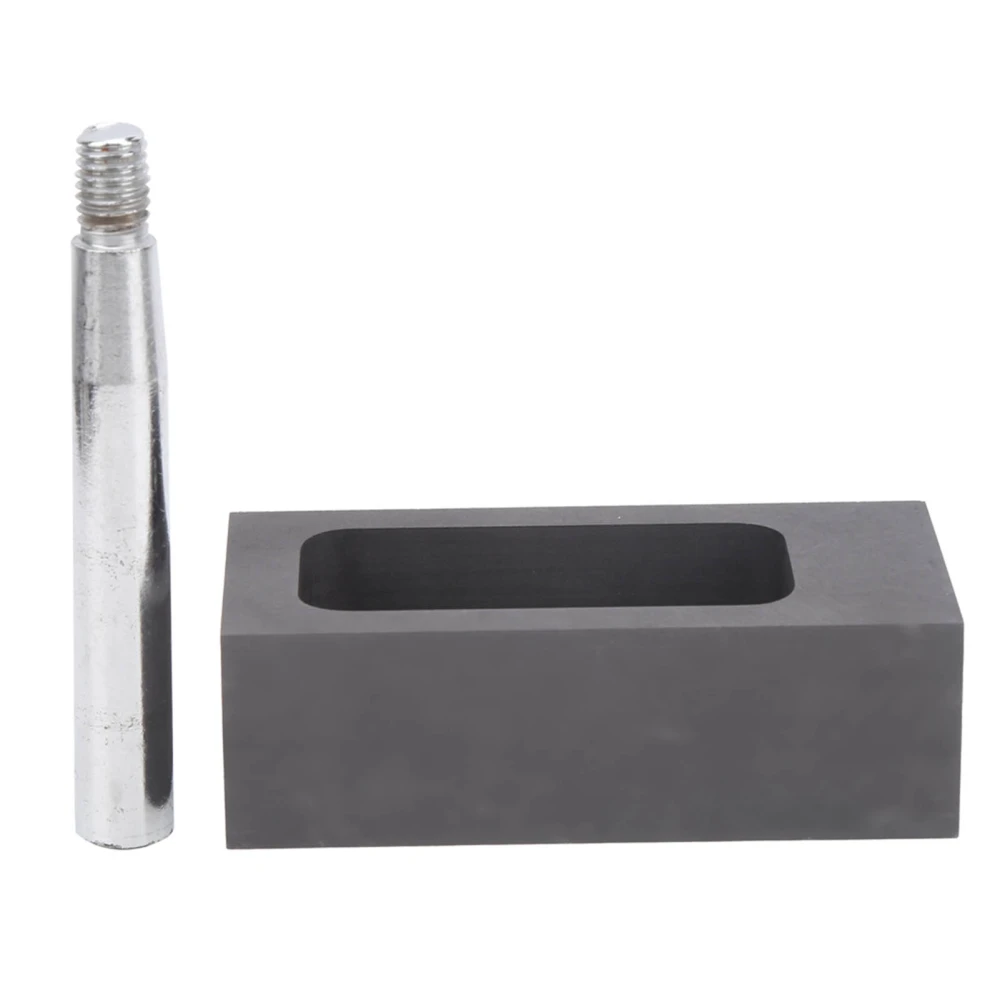 Graphite Ingot Mold with Handle Casting Melting Mold for Gold Silver Metal 95x45x30mm