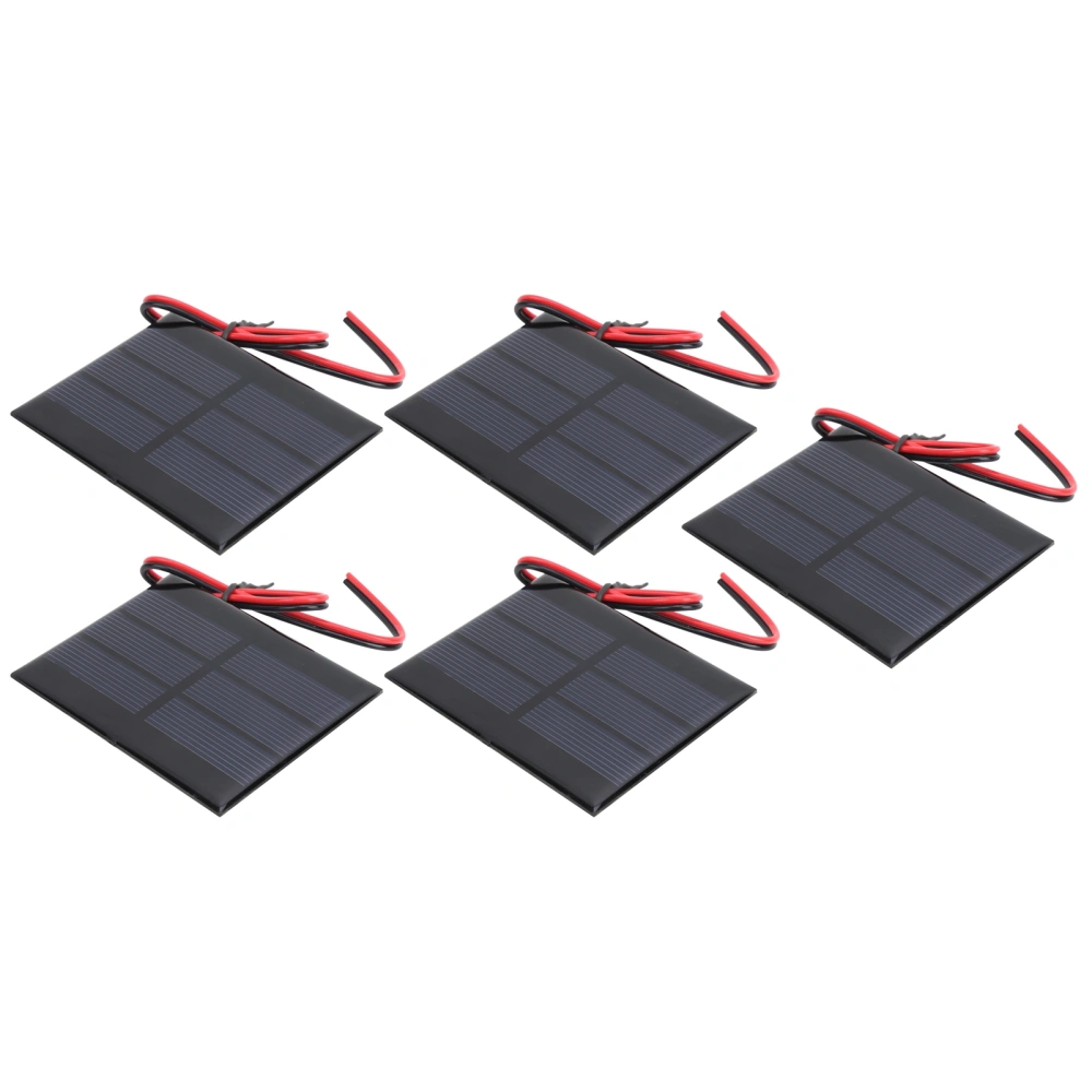 5Pcs Mini Solar Panel Battery Cell Board Module with 30cm Wire 60 x 80 x 3MM DC 0.65W 1.5V