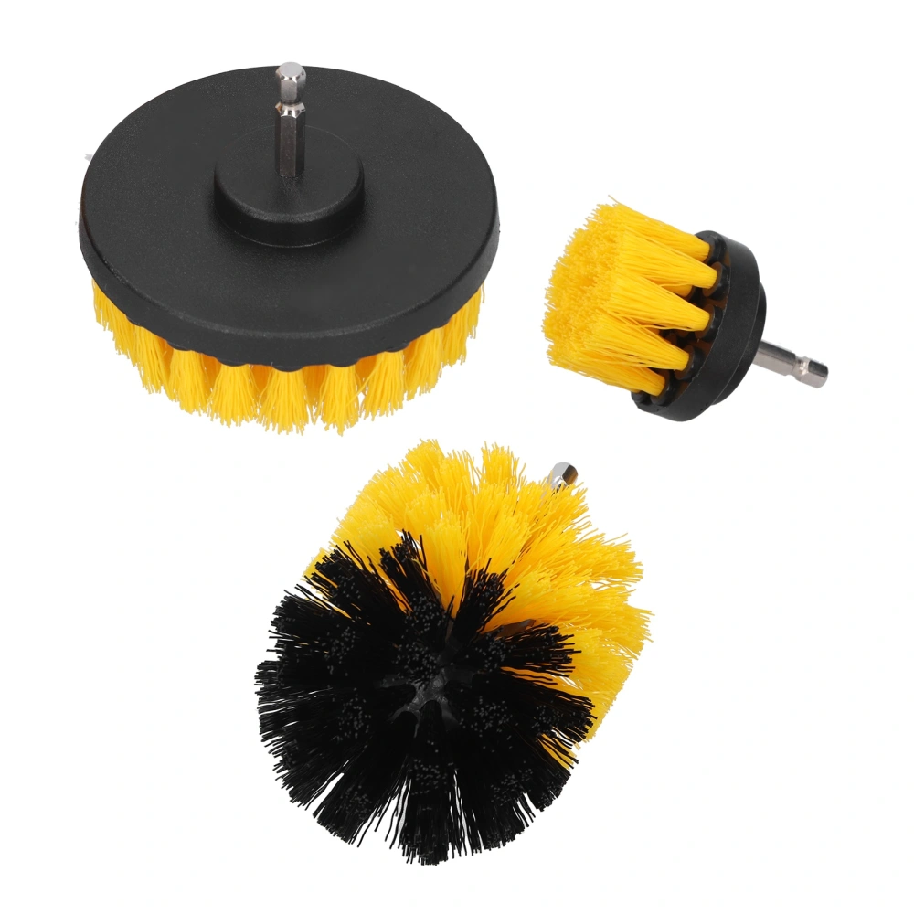 Drill Brush Attachment Set Nylon Hair Power Scrubber Brush Floor Tile Cleaning Tool Yellow