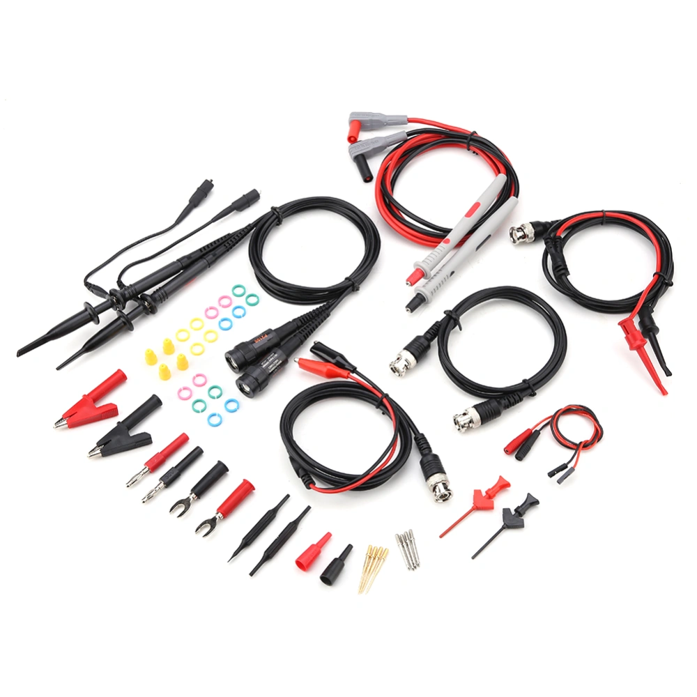 P1260D Oscilloscope Multimeter Test Leads with Crocodile Clips Replaceable Probe Tips Set