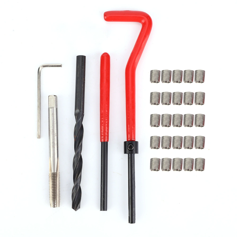 30Pcs Thread Repair Kit Stainless Steel Twisted Drill Wrench Threaded Insert Tap Insertion tool M6x1