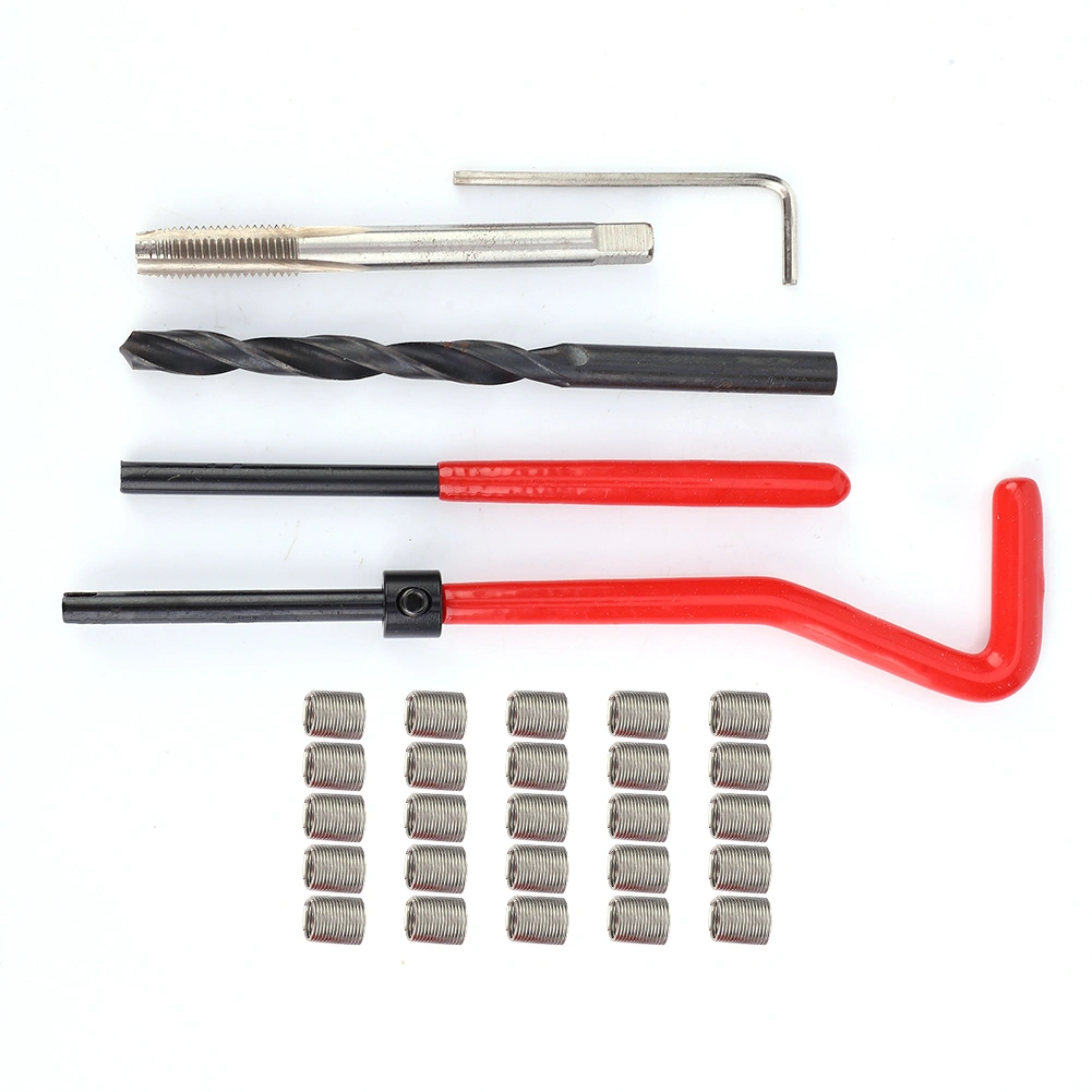30Pcs Thread Repair Kit Stainless Steel Twisted Drill Wrench Threaded Insert Tap Insertion tool M6x1