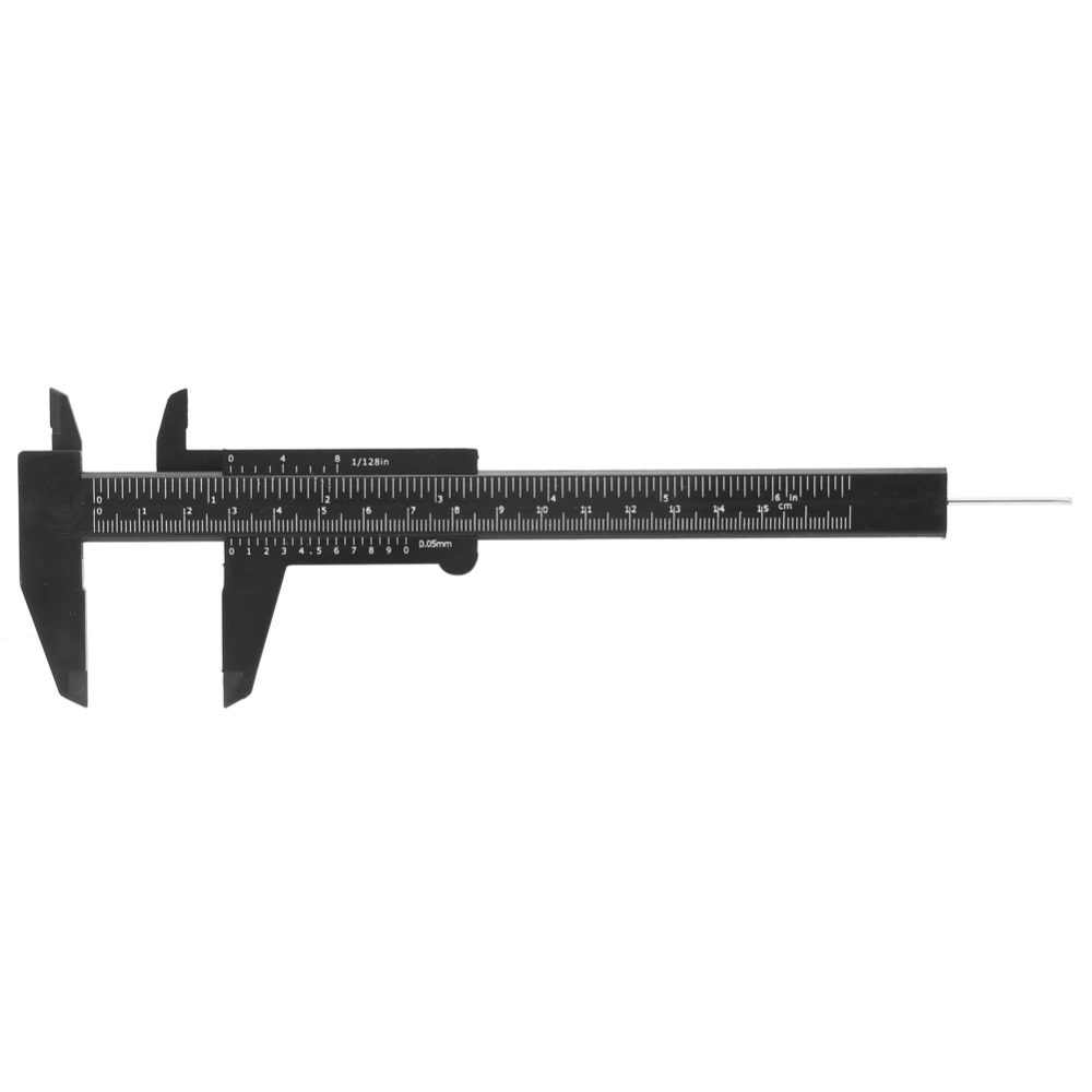 150mm High Accuracy Plastic Double Rule Scale Vernier Caliper Measuring Tool 0.5mm(Black)