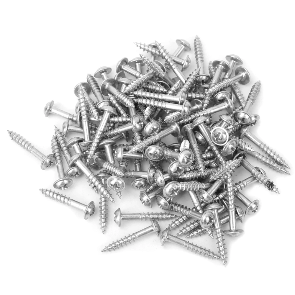 100 Pcs Zinc Plated M4-25mm Oblique Self Tapping Screws Set Mechanical Electronic Tool