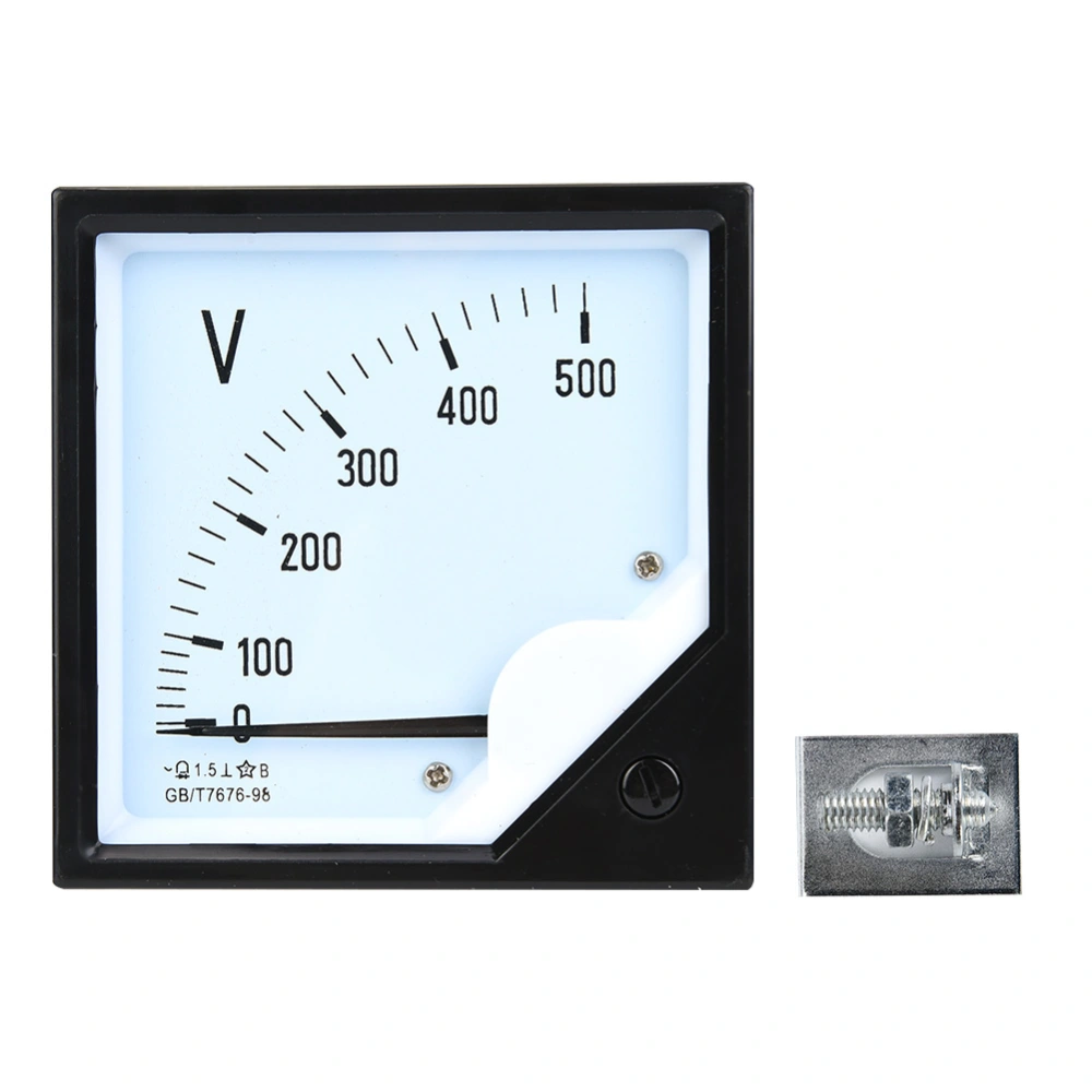 Square Panel Voltage Meter Analog Voltmeter AC 0-500V for Electronic Control Devices