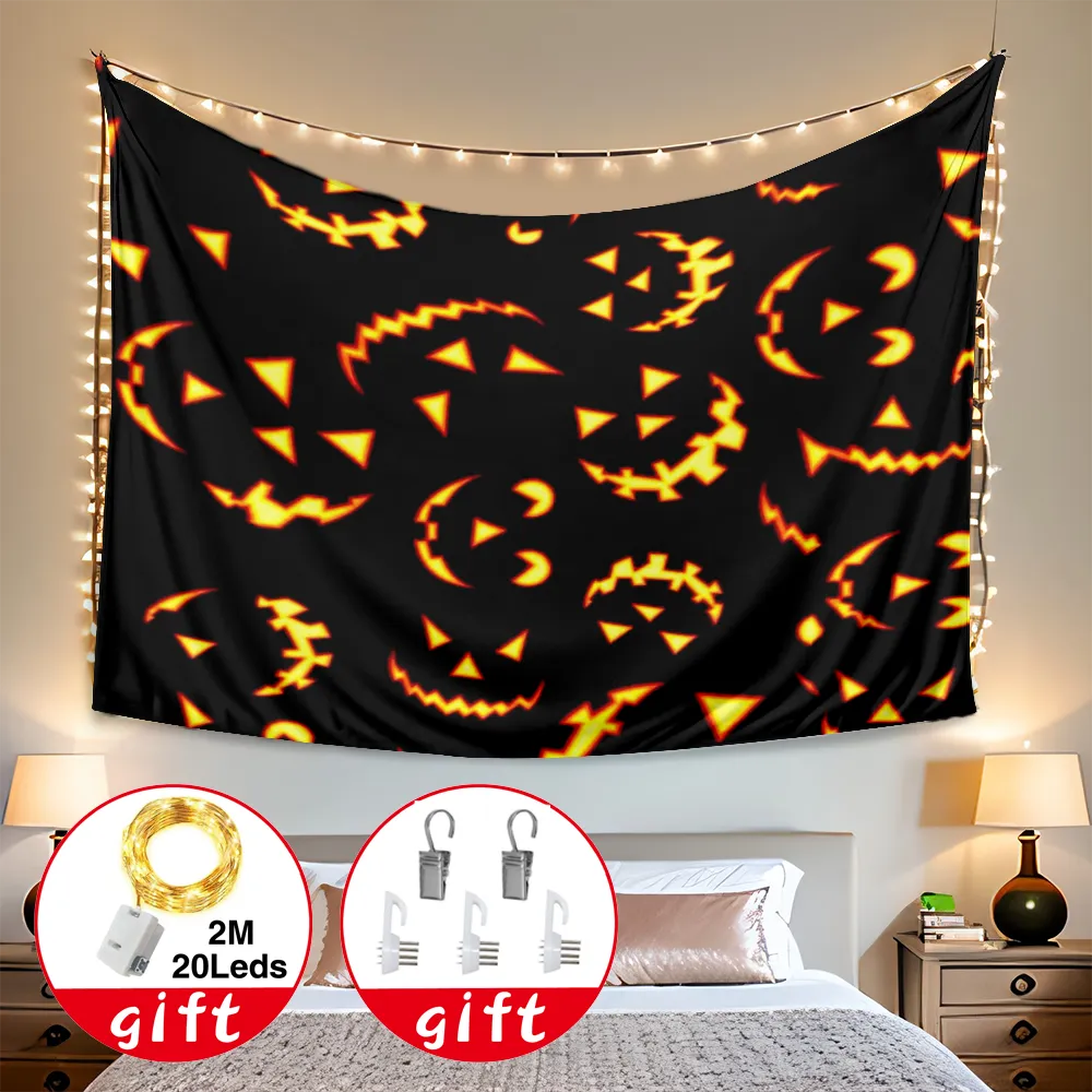 Halloween Decorative Tapestry, Night Scenery Fantasy Halloween Tapestry, for Bedroom Living Room Dorm,#354