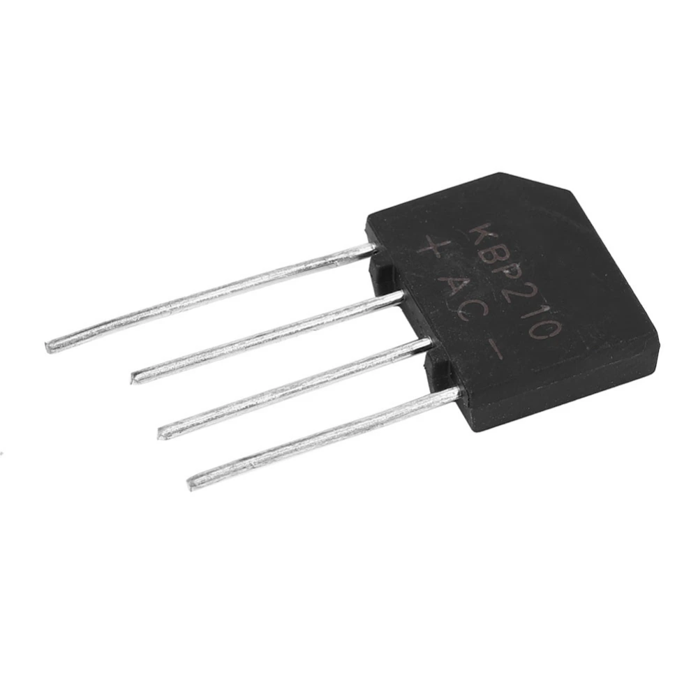 2A 1000V Diode Bridge KBP210 Flat Rectifier Bridge for Electronic Circuit (10pcs)