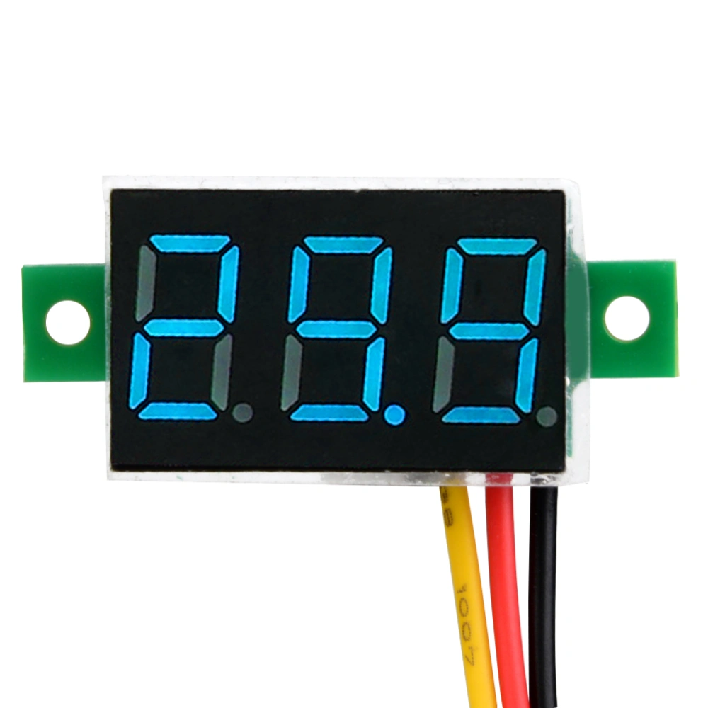 Digital Voltmeter 0.36inch Three Wire 0-100V LED Display Voltage Meter Waterproof (Blue)