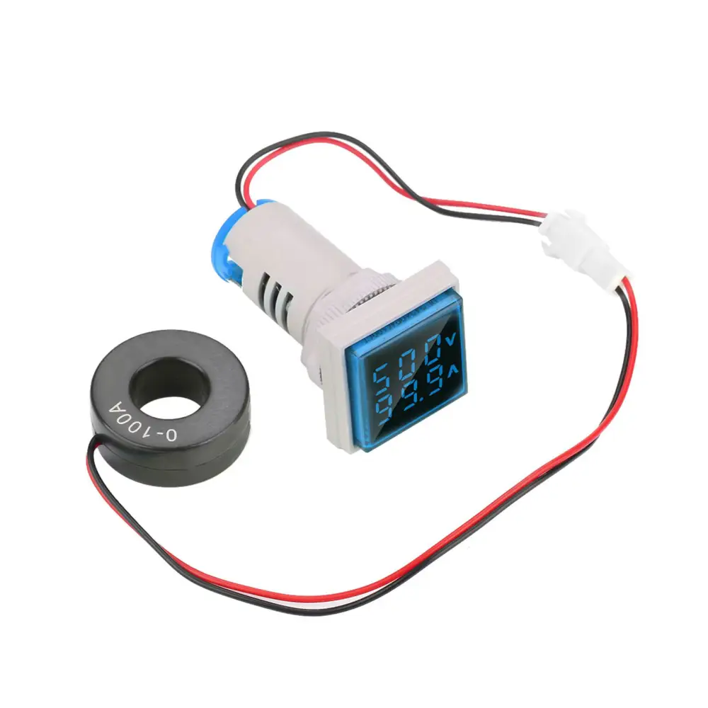 LED Digital Display AC Voltage Current Meter Indicator 22mm 0-100A Meter Indicator (blue)