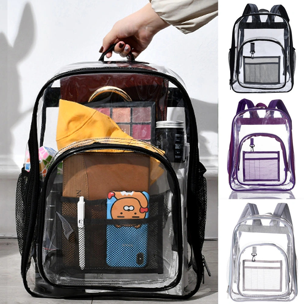 Transparent Backpacks Clear PVC Waterproof Plastic Fashion Simple Bag