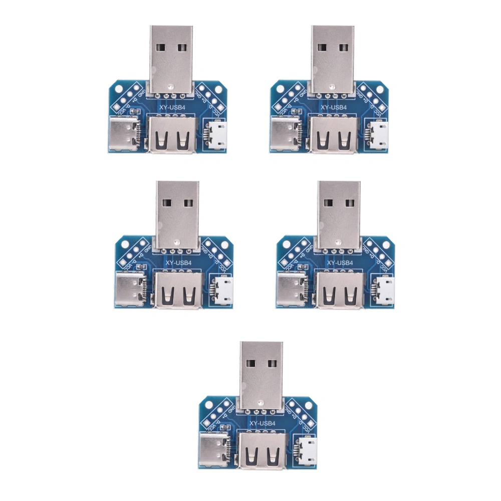 5 Pcs USB Adapter Plate Male USB to Female TypeC 4P 2.54mm Transfer Board