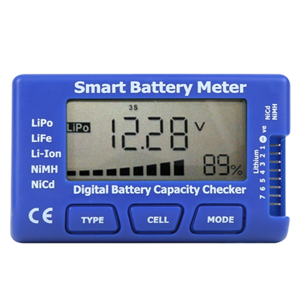 5‑In‑1 Intelligent Digital Battery Meter Battery Capacity Checker with LCD Display