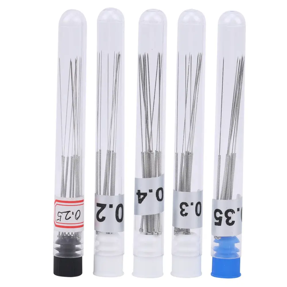 3D Printer Nozzle Cleaning Kit Silver Stainless Steel 0.2/0.25/0.3/0.35/0.4mm Set