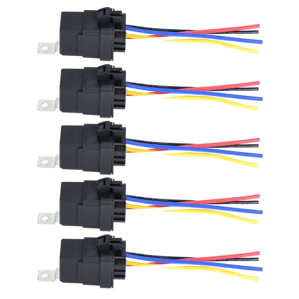 5pcs Waterproof 12V 30A/40A 5-Pin Car Truck Relay & Relay Socket Kit