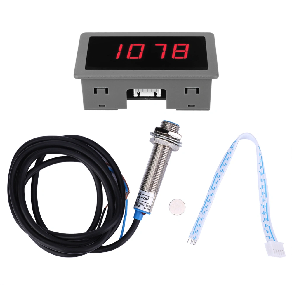 Red 4 Digit LED Motor Tachometer RPM Speed Tester Meter NPN Hall Proximity Switch Sensor(Red 4 Digit LED Motor Tachometer RPM Speed Tester Meter NPN Hall Proximity Switch Sensor )