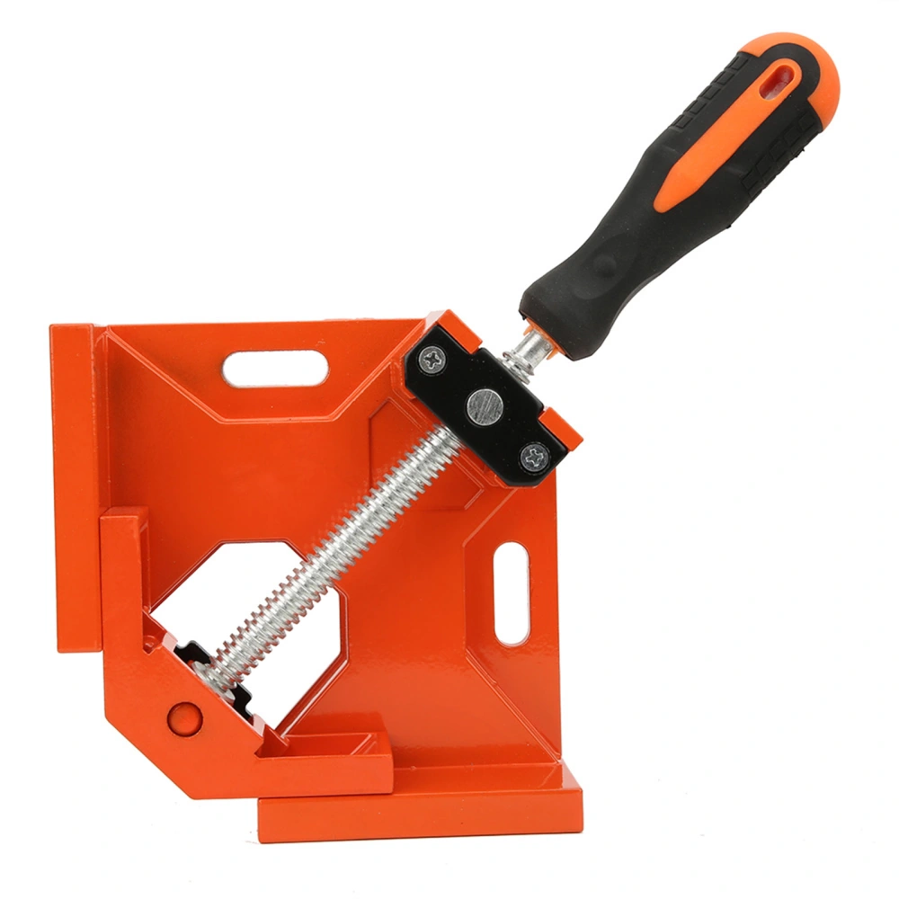 90 Deg Corner Right Angle Clamp Vice Grip Woodworking Quick Fixture Aluminum Tool (Orange)