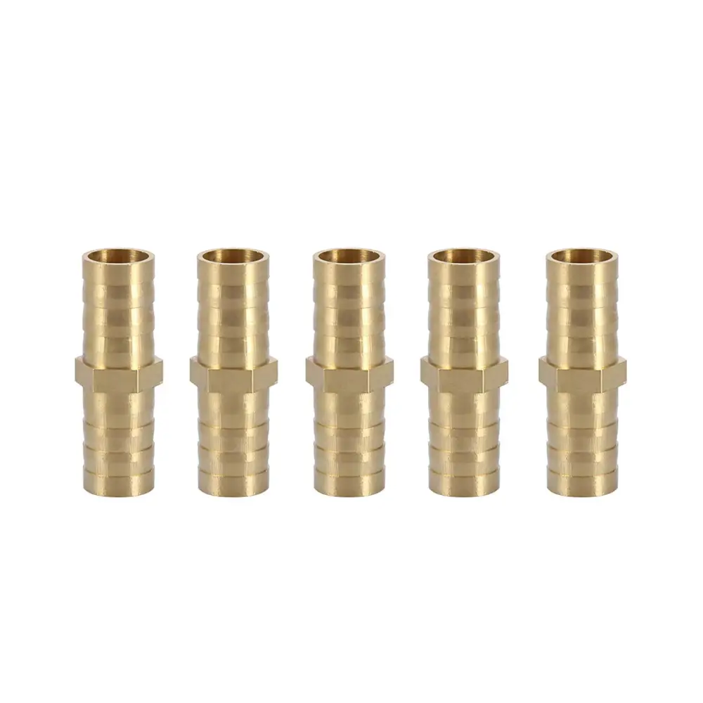 Brass Barbed Straight 2-Way Pipe Connector Tube Joiner Fitting 6/8/10/12/14/16/20mm