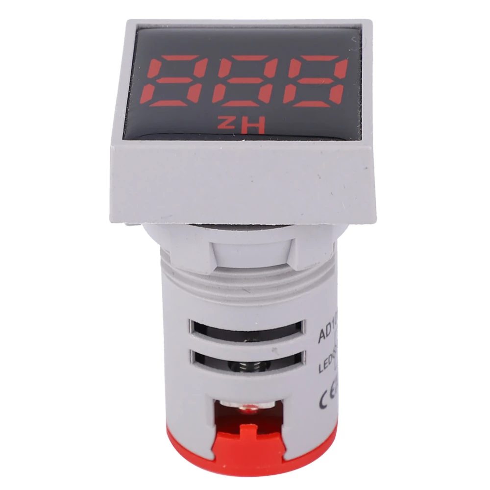 Square Digital Display LED Indication Light AC100~380V 20~75Hz Frequency Measuring(Red)