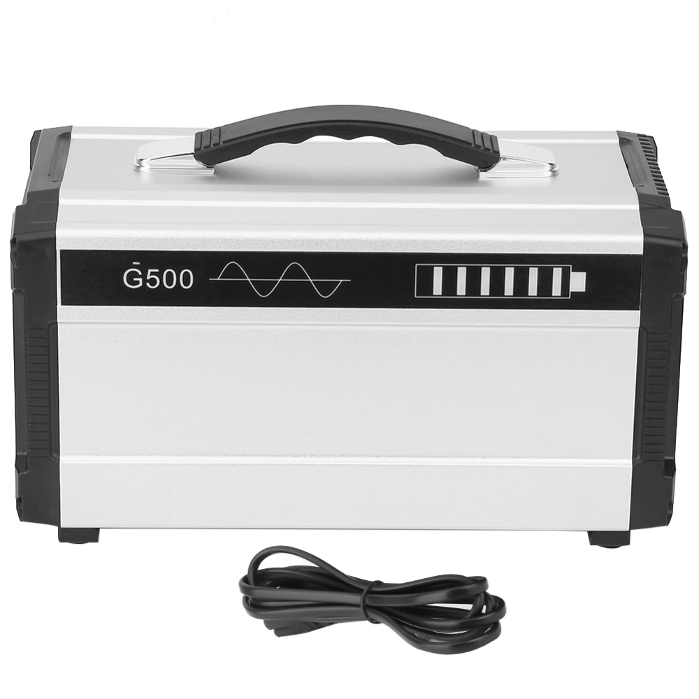 Outdoors Portable Solar Generator Faster Charger 110-220V 500W(sliver US pllug)