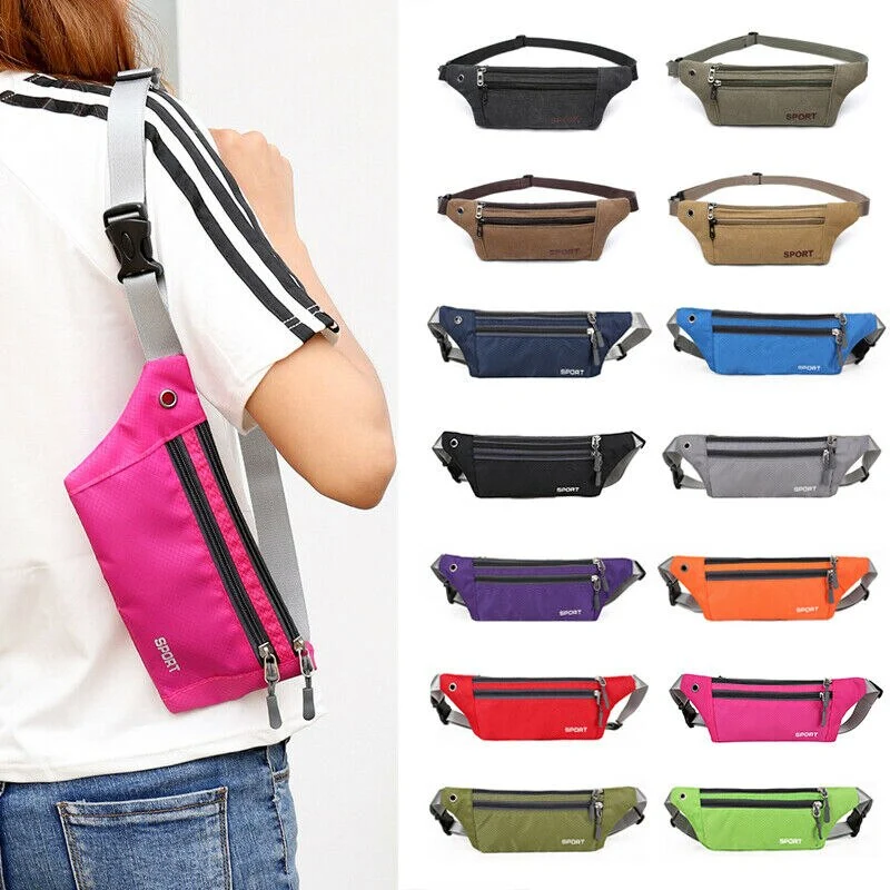 Unisex Chest Bag Sports Waterproof Monochrome Multifunctional Waist Bag