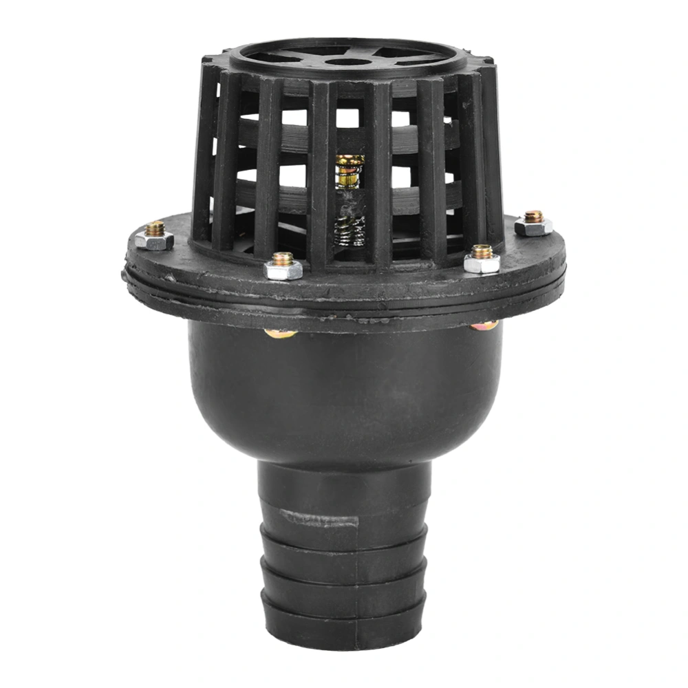 Water Pump Foot Valve Black PVC Low Pressure Flat Check Valve for Fluid Machine(1.5in)