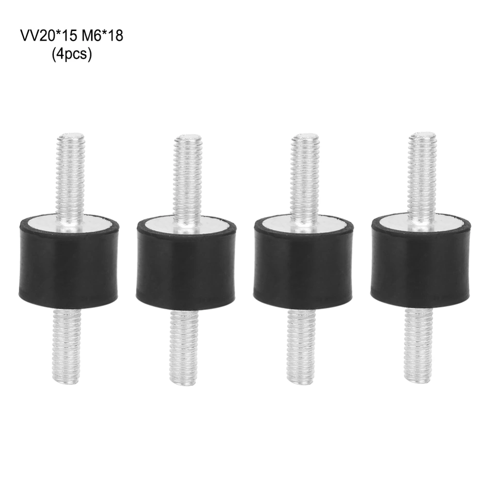 4pcs M6 Rubber Mounts Male Anti Vibration Silentblock Car Boat Bobbins (VV20*15 M6*18)