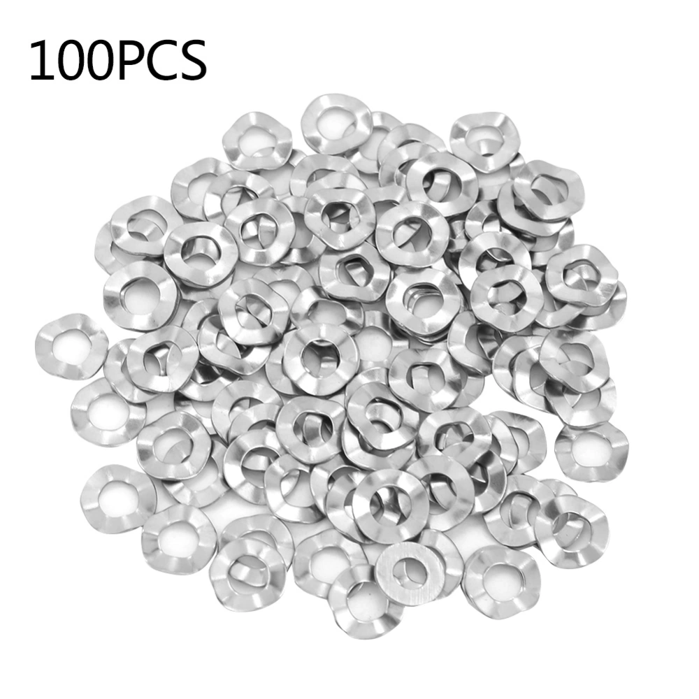 M4 100pcs Stainless Steel Wave Washer Gasket Spring Washers Lock Tools