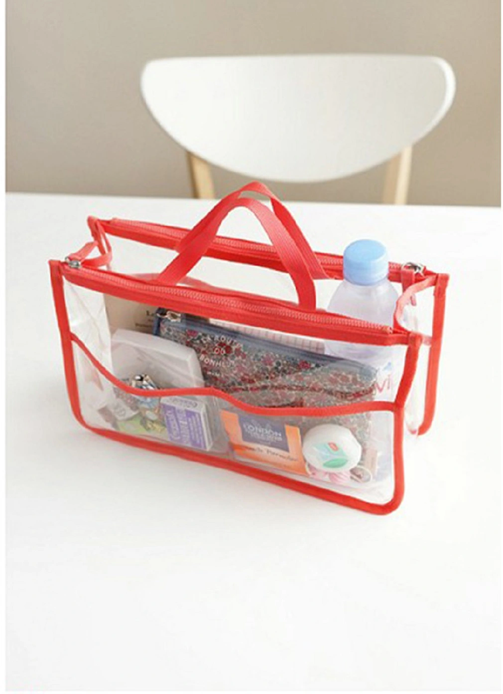 Transparent Double Zipper Handbag Clear Casual EVA Cosmetic Bag