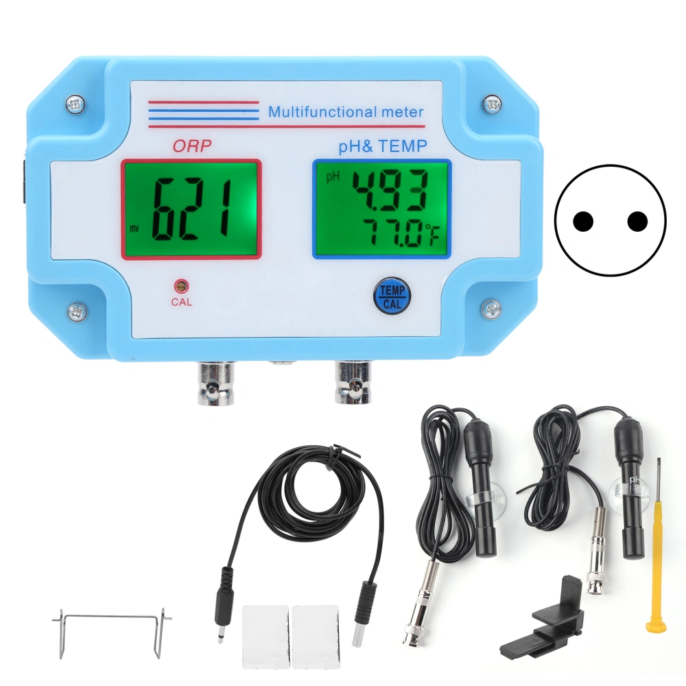 3 in 1 PH ORP Temperture Water Quality Detecor Multifunctional On Line Water Quality MonitorEU Plug 220V