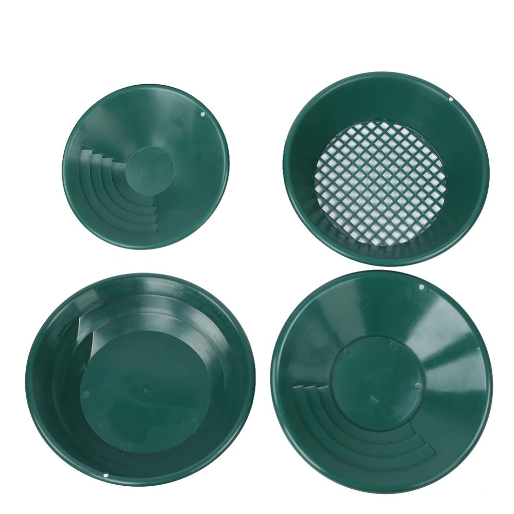 4pcs Green Mining Gravity Trap Gold Washing Pan Tray Kit Mine Search Detector