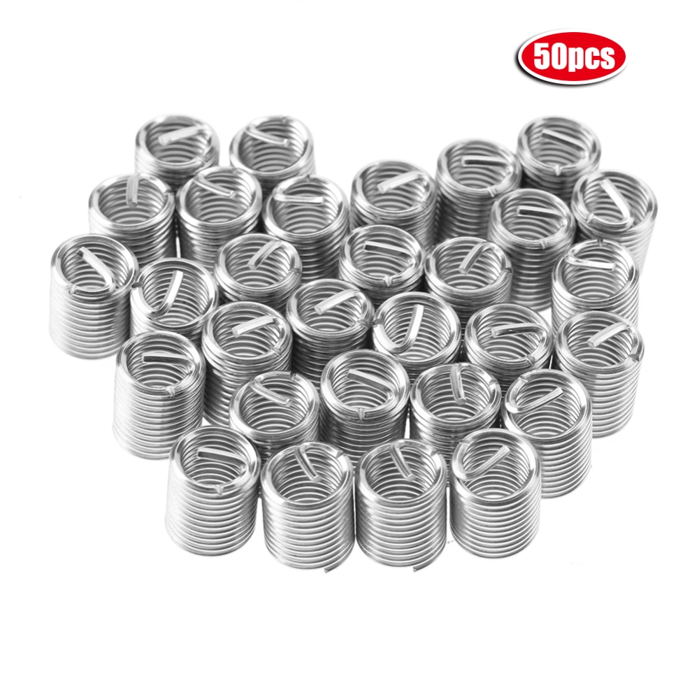 50pcs M10 Stainless Steel SS304 Coiled Wire Helical Screw Thread Inserts ((M10*1.5*2 D)