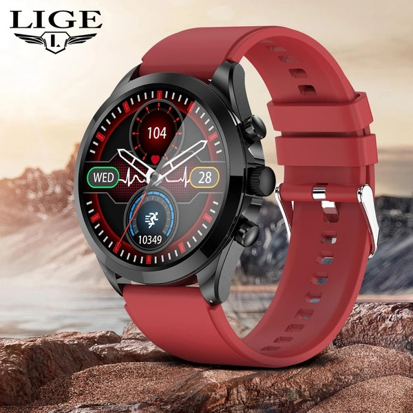 2023 LIGE New Men Smart Watch 1.39 Inch High Resolution 360*360 Screen Smart Watch ECG Bluetooth Call Waterproof Smart Bracelet Multi-Dial Switching Men's Smart Watch + Box