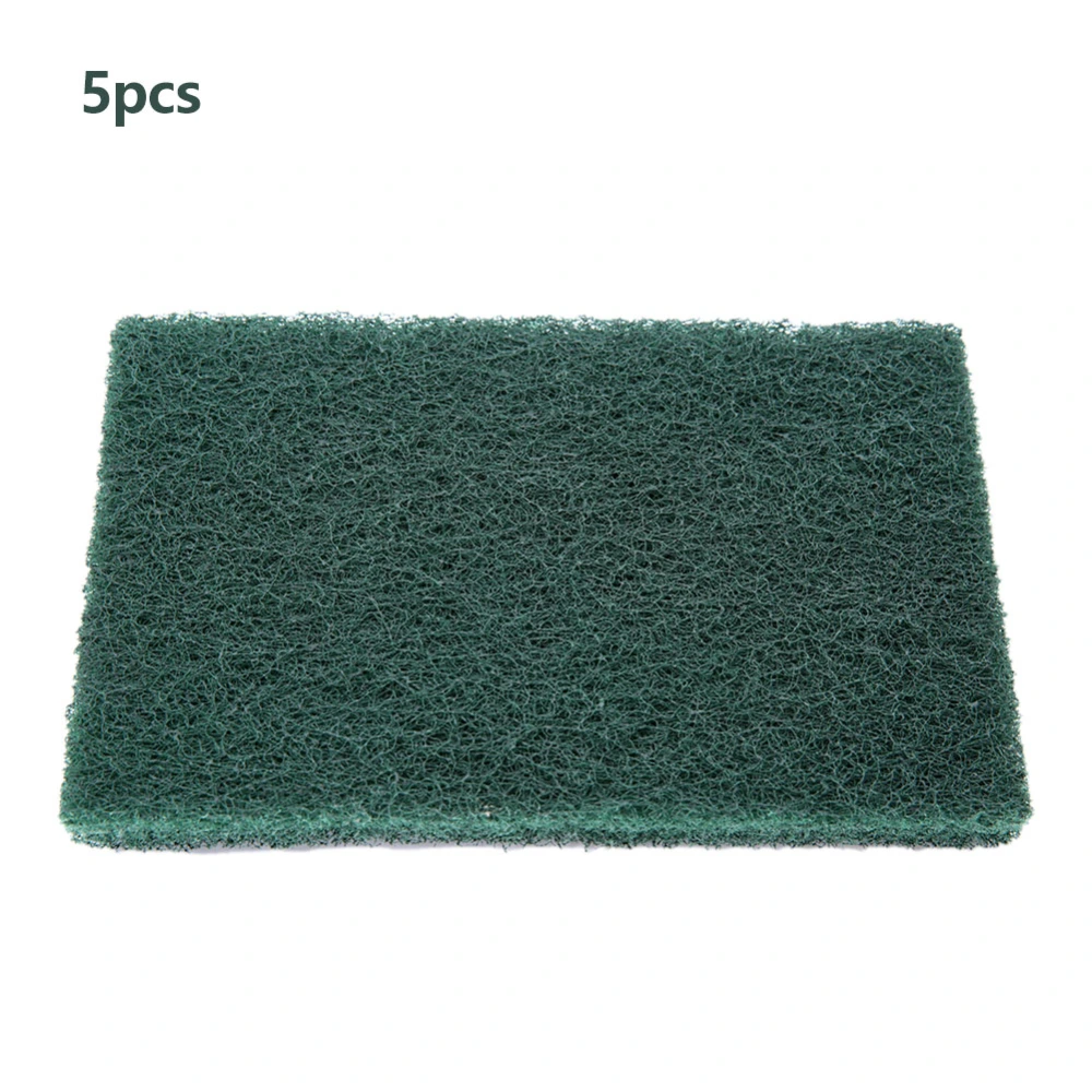 5pcs/set Scourer Scouring Pad Industrial Scourer Abrasive Finishing Pads (green coarse )