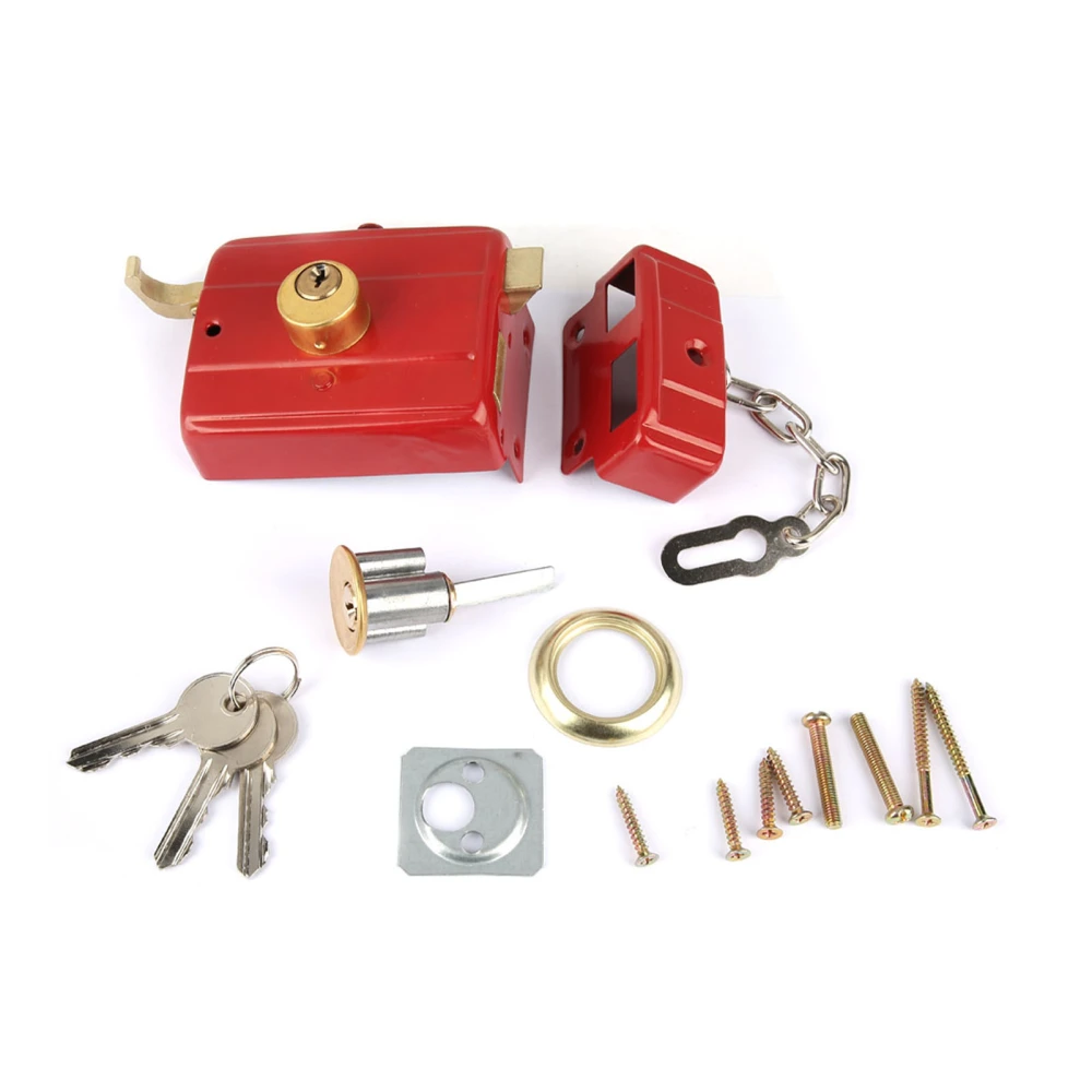 Heavy Duty Security Lock Dead Bolt Lock with Keys for Front Door Red