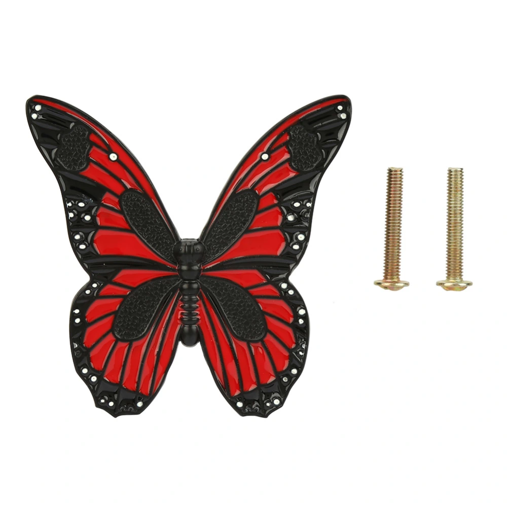 Drawer Pull Kitchen Cupboard Knobs Cabinet Wardrobe Handle (Butterfly shape) Black Red