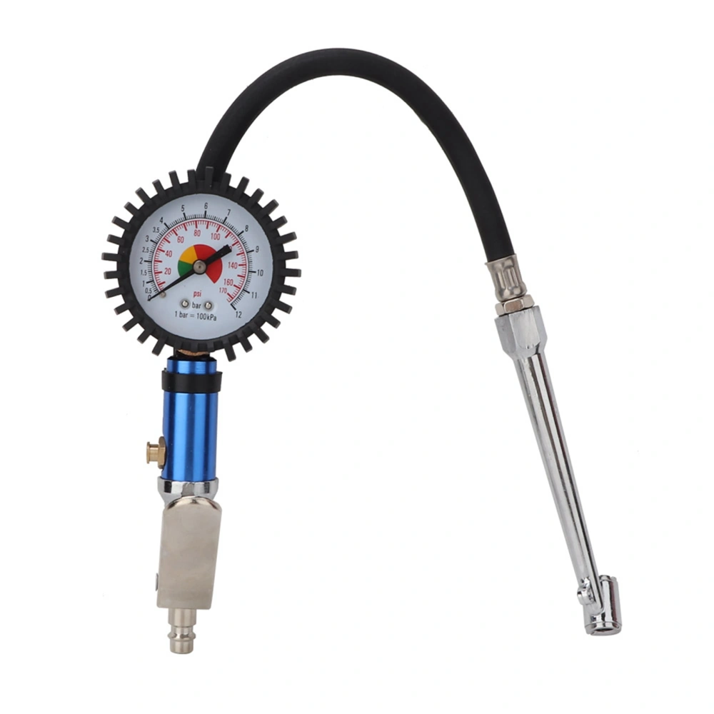 12 Bar Self clamping Tire Inflator with Air Pressure Gauge and Quick Air Connector