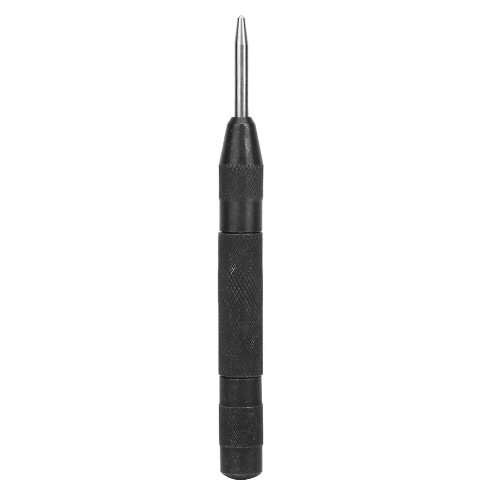 5 inch HSS High Hardness Spring Automatic Center Punch Tool for Wood Metal Drill Hole(Black)