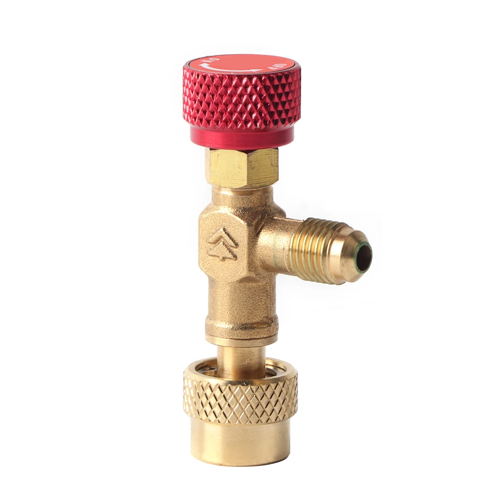 1/4''-5/16'' Brass Flow Control Valve for Refrigerant Charging Hose R410A