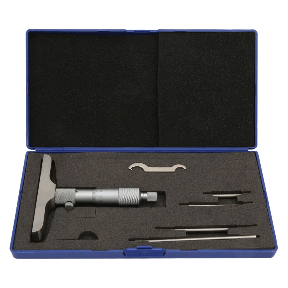 High Accuracy Round Head Depth Micrometer Gauge Gage Measuring Tool(0‑100mm 4in)