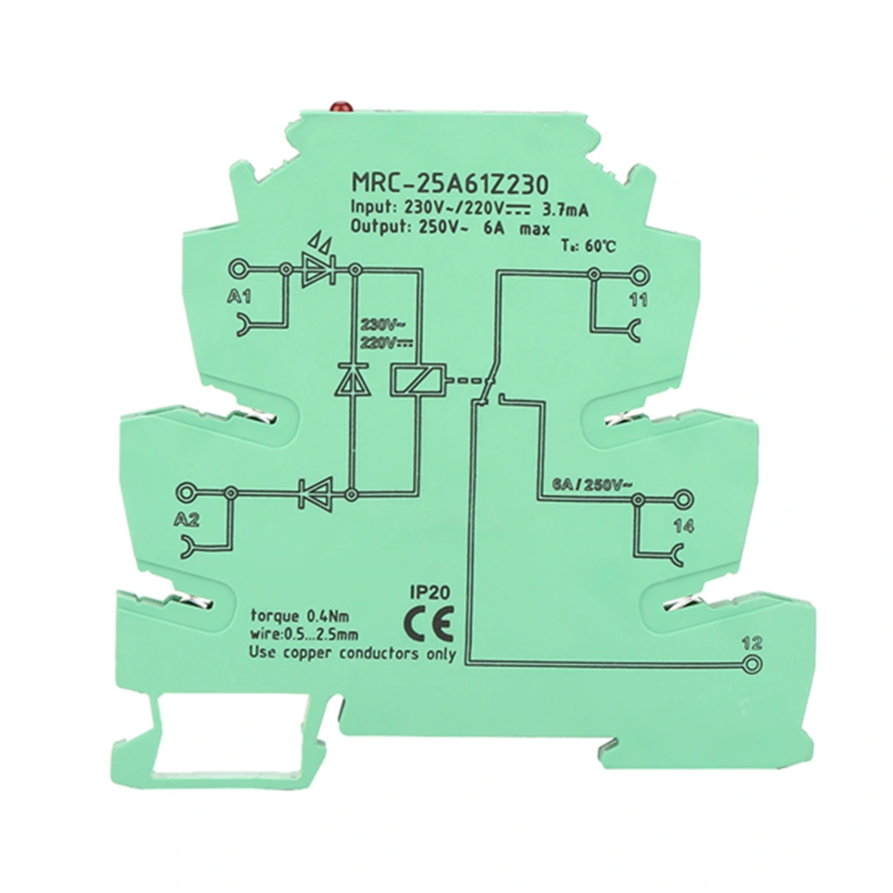 MRC-25A61Z230 PLC Electromagnetic Contact Interface Relay Module Input 230VAC/220VDC 1NO 1 NC