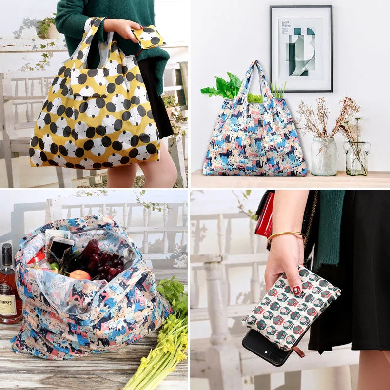 Reusable Foldable Handy Shopping Bag Large Capacity Cartoon Portable Handbags
