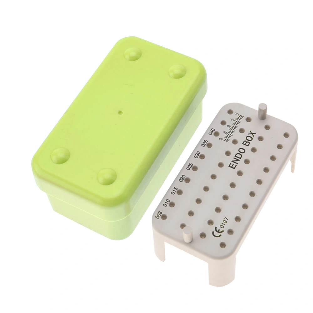 40 Holes Dental Autoclavable Disinfection Box Sterilization Case for Root Canal File (Green)