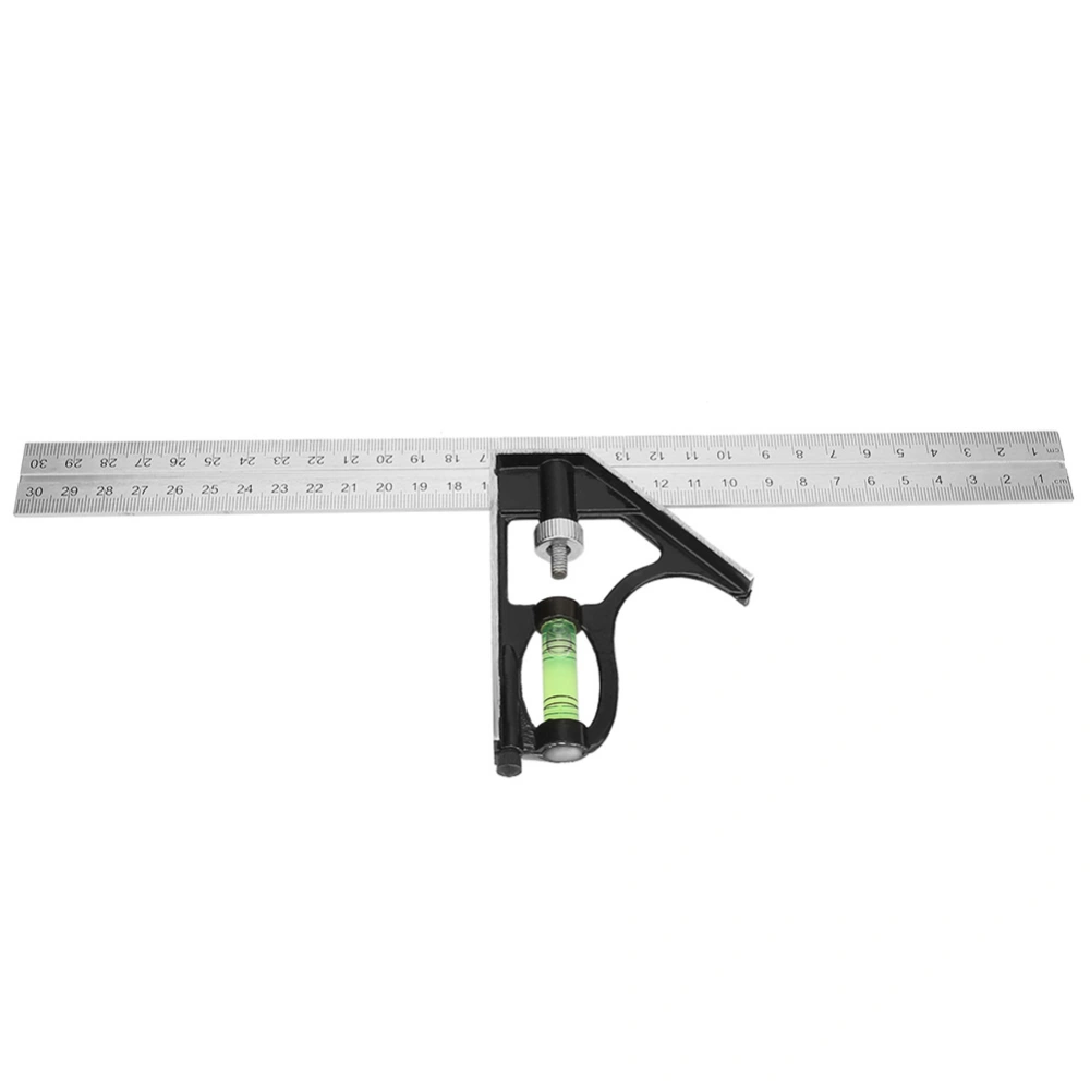 300mm Adjustable Combination Square Angle Ruler 45/90 Degree with Bubble Level