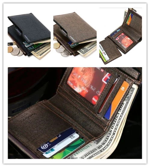 Men Letter Printing Money Purse, Male Billfold Zipper Short Wallets