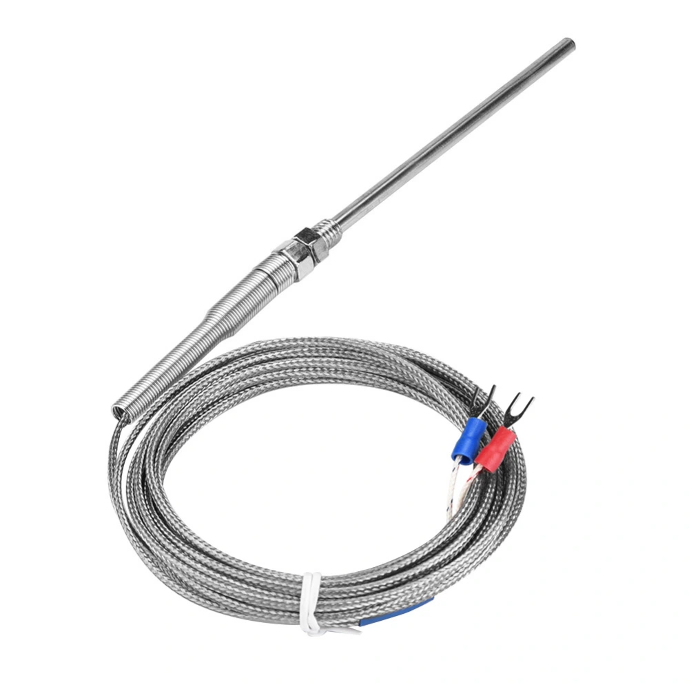 M8 Thread Type K Thermocouple 100mm Probe Temperature Sensor Wire 0-400℃ (4 m)