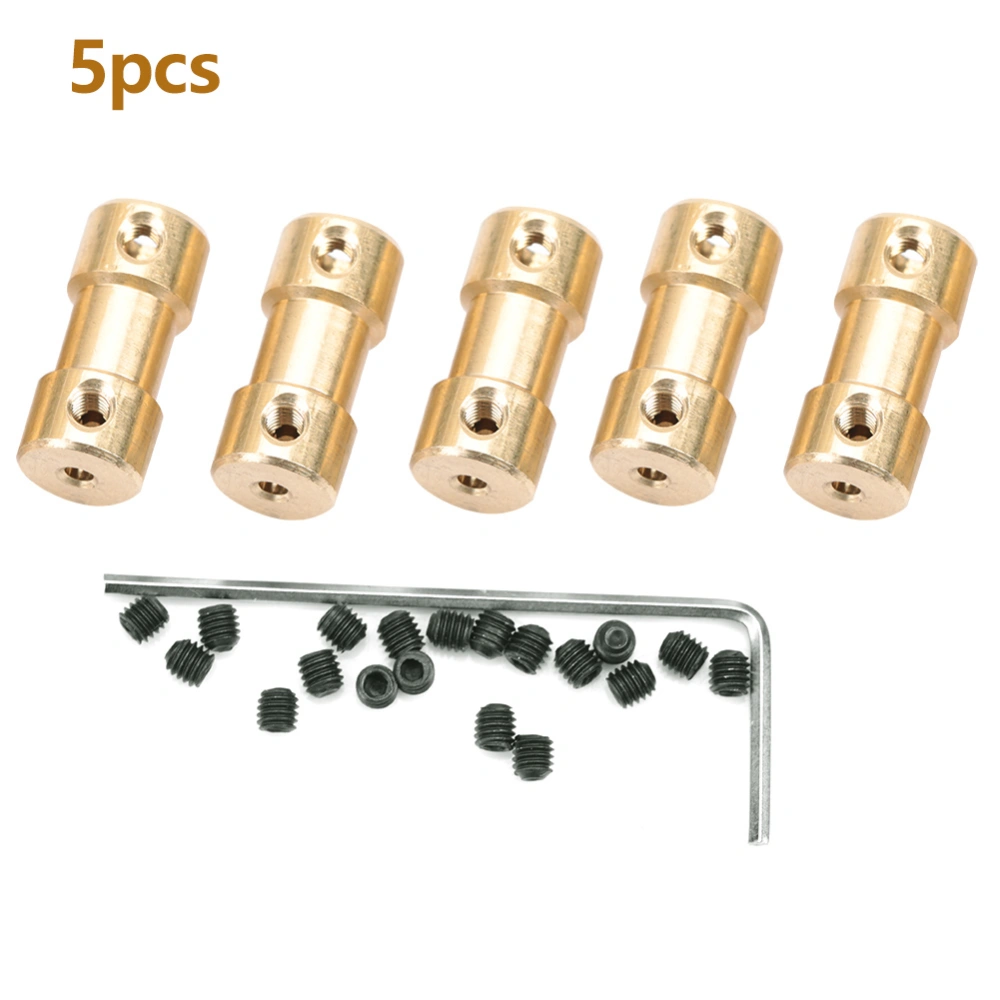 5pcs Motor Copper Shaft Coupling Coupler Connector Sleeve Transfer Joint Adapter (3.0-6.0mm)