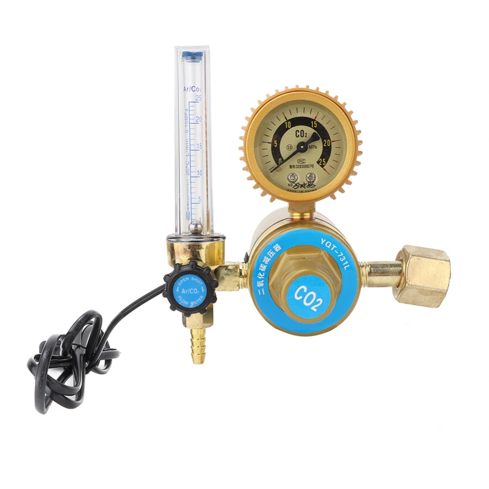 CO2 Pressure Regulator Carbon Dioxide Pressure Reducer Heated Pressure Gauge