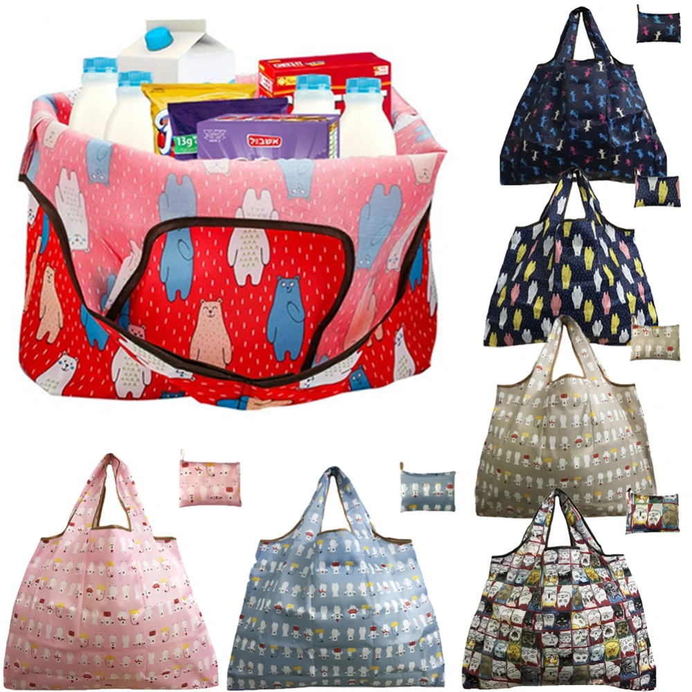 Large Capacity Portable Washable Eco-Friendly Cartoon Print Tote Bag