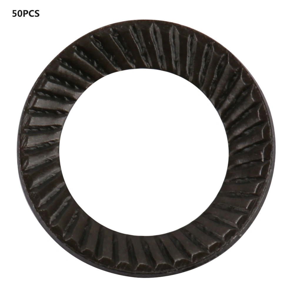 50pcs Steel Ribbed Lock Washer Spacers Washers Anti skid Gaskets with Double sided Ridges (M5)